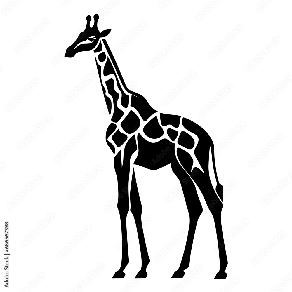 Fototapeta premium Simple Illustration of Giraffe with Unique Pattern