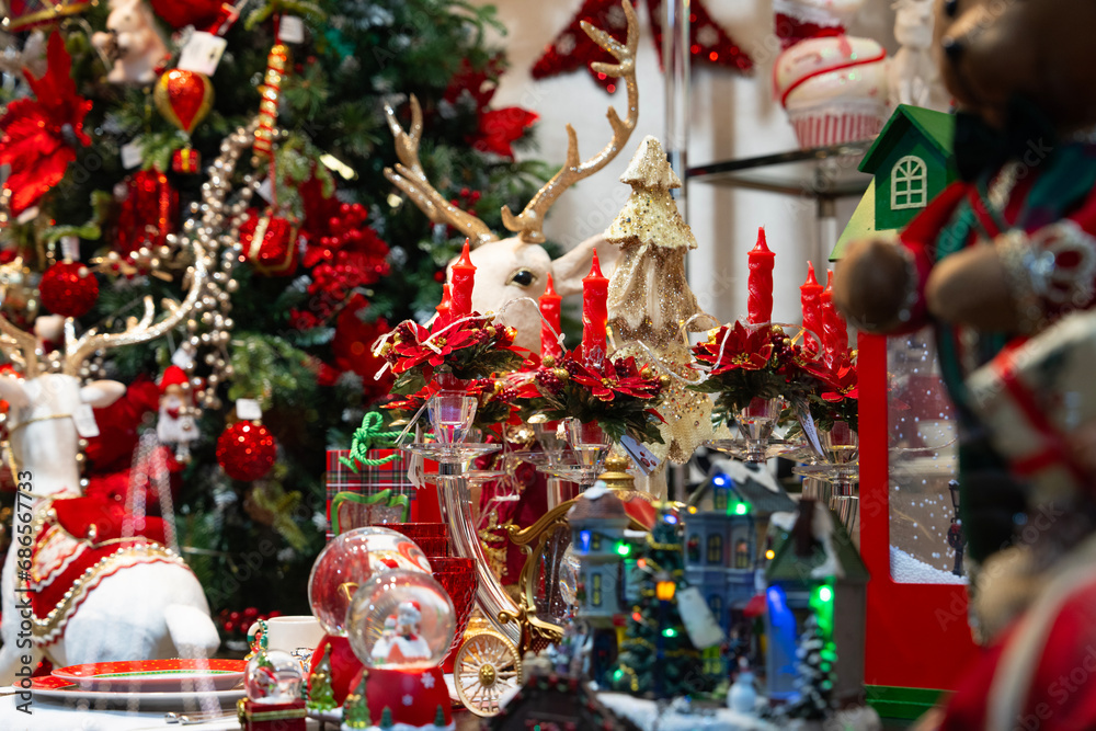Naklejka premium Christmas Celebrations and Christmas Decorations Background Photo, Kadikoy Istanbul, Turkiye (Turkey)