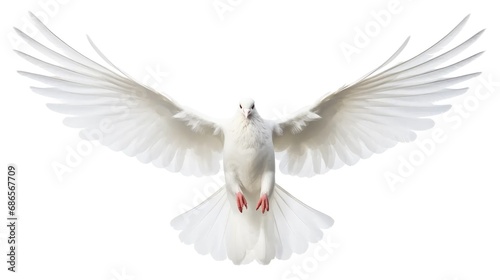 essence of freedom with our stunning image of a white dove in graceful flight.