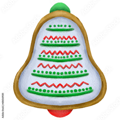 Christmas bell cookie.