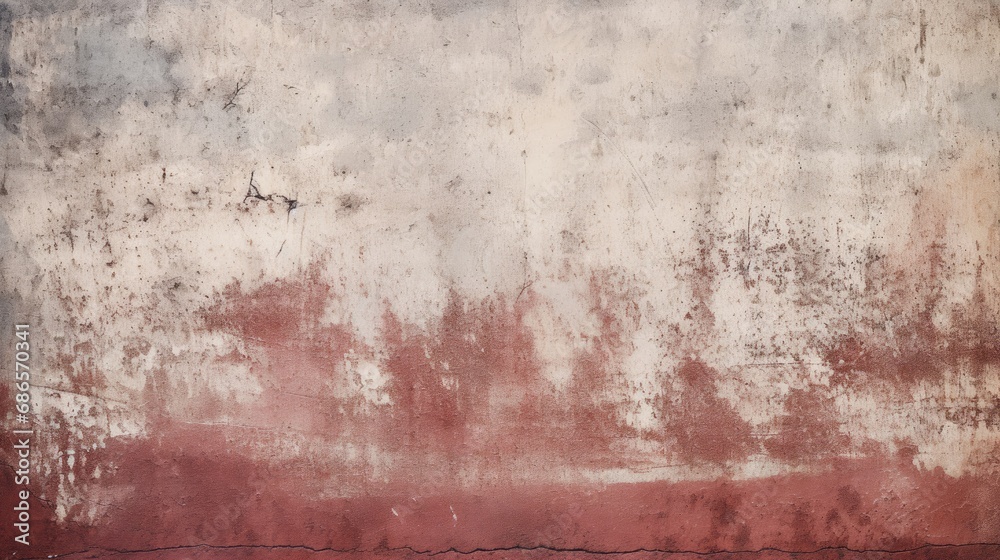 Rustic Red Grunge Wall with Peeling Paint Texture