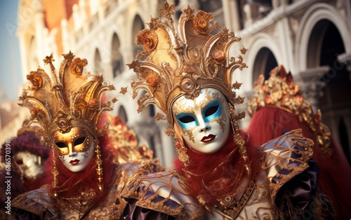 Intricate Venetian Masks Displaying Artisan Craft