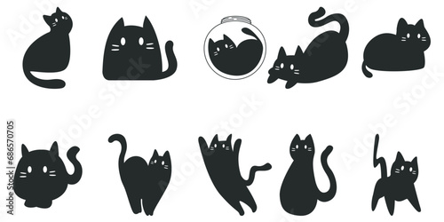 Cute Black Cat Illustration  photo