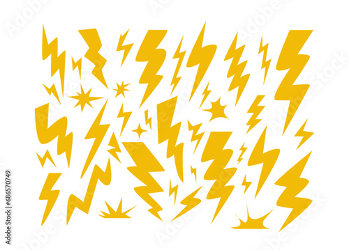 Lightning doodle hand drawn icon design