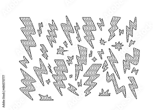 Lightning doodle hand drawn icon design