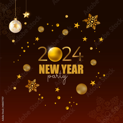 Happy new year 2024 elegant modern greeting, typography elegant background, clean minimalist greeting for social media