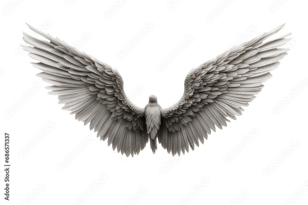 Fototapeta premium a high quality stock photograph of a single angel wings isolated on a white background
