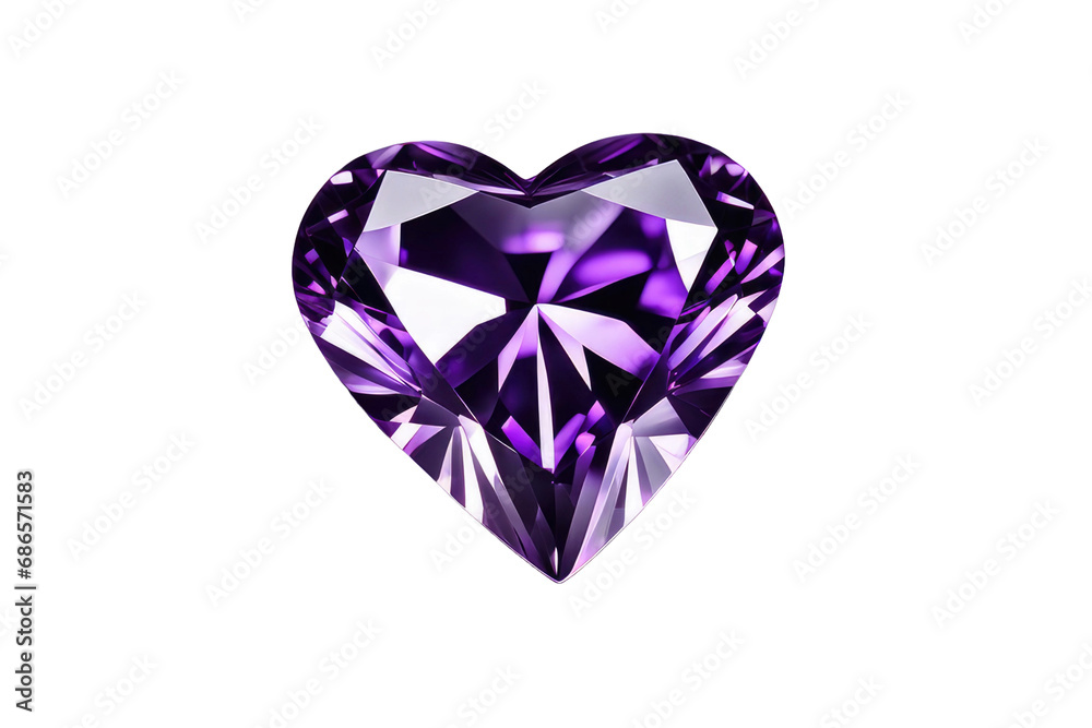 a high quality stock photograph of a single purple diamond heart isolated on a white background a high quality stock photograph of a single purple diamond heart isolated on a white background