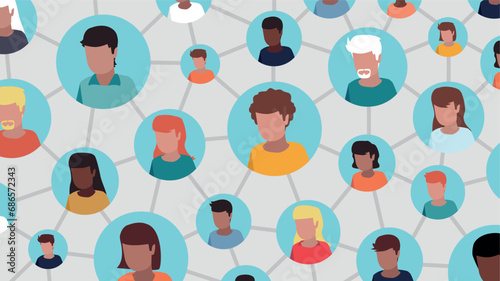Vektor-Illustration von Menschen in einem sozialen Netzwerk verbunden sind - soziales Netzwerk-Konzept