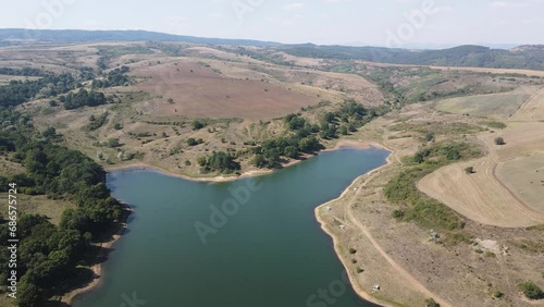 Aerial view of Oslome dam, Pernik Region, Bulgaria photo