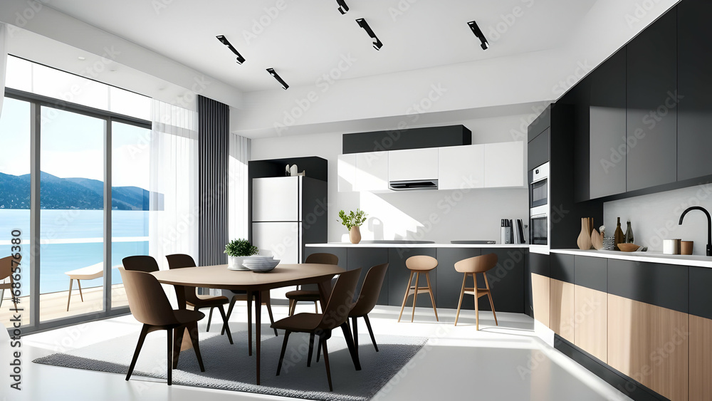 Fototapeta premium interior of a modern dining room