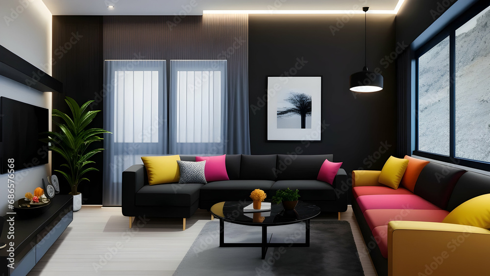 Fototapeta premium interior of modern living room