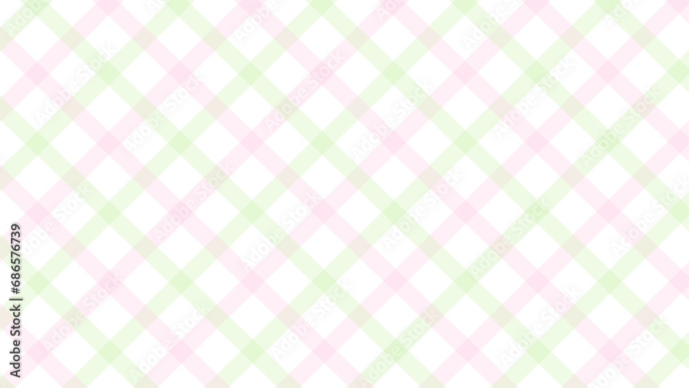 Diagonal pink green and white plaid background Diagonal pink green and white plaid background