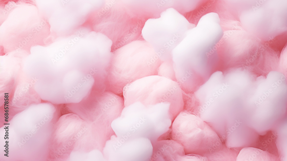 Obraz premium Pink cotton candy background. Candy floss texture. Generative AI