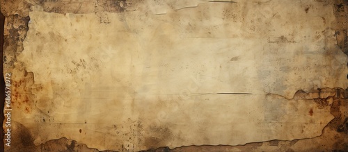 Old grungy paper on wooden tile background