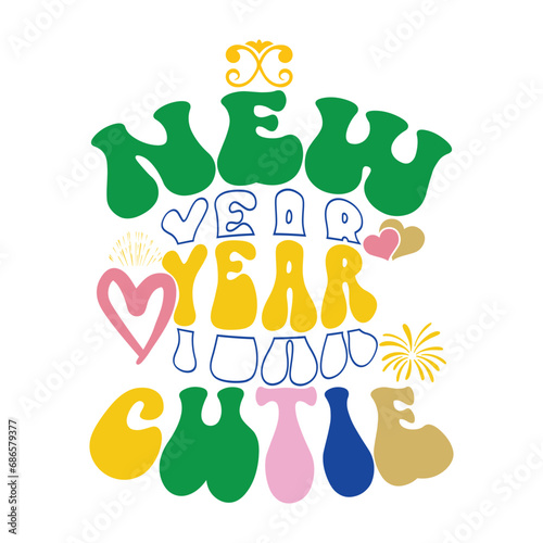 Print new year cutie  illustration.