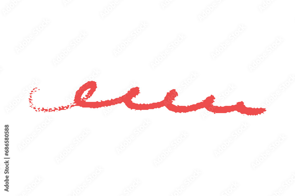 crayon emphasis underline. Hand drawn red charcoal symbol for diagrams. Doodle simple sketch icon. Vector illustration isolated on white