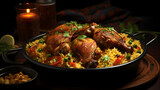 Kabsa chicken lamb or fish and infused with aromatic