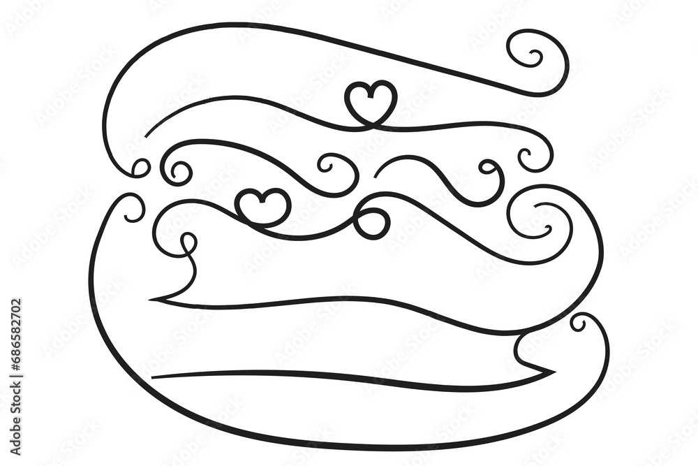 Hand-drawn curly hearts scroll Line Calligraphic writing outline ribbon, calligraphy lettering poster useful Valentine's Day, blank space writing for text, ribbon romantic love empty outline banner
Hand-drawn curly hearts scroll Line Calligraphic writing outline ribbon, calligraphy lettering poster useful Valentine's Day, blank space writing for text, ribbon romantic love empty outline banner