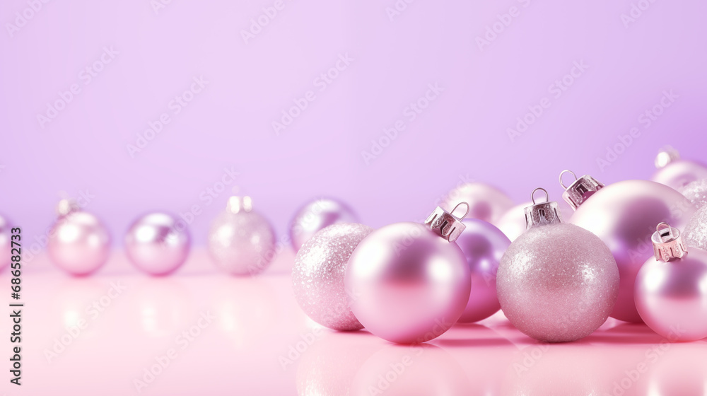 minimalistic New Year background. Christmas decorations on a purple background. copy space space for text
minimalistic New Year background. Christmas decorations on a purple background. copy space space for text