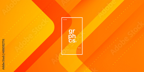 Abstract bright orange geometric background. Overlap template vector with square and dynamic simple pattern. Colorful background with trendy shapes design. Eps10 vector