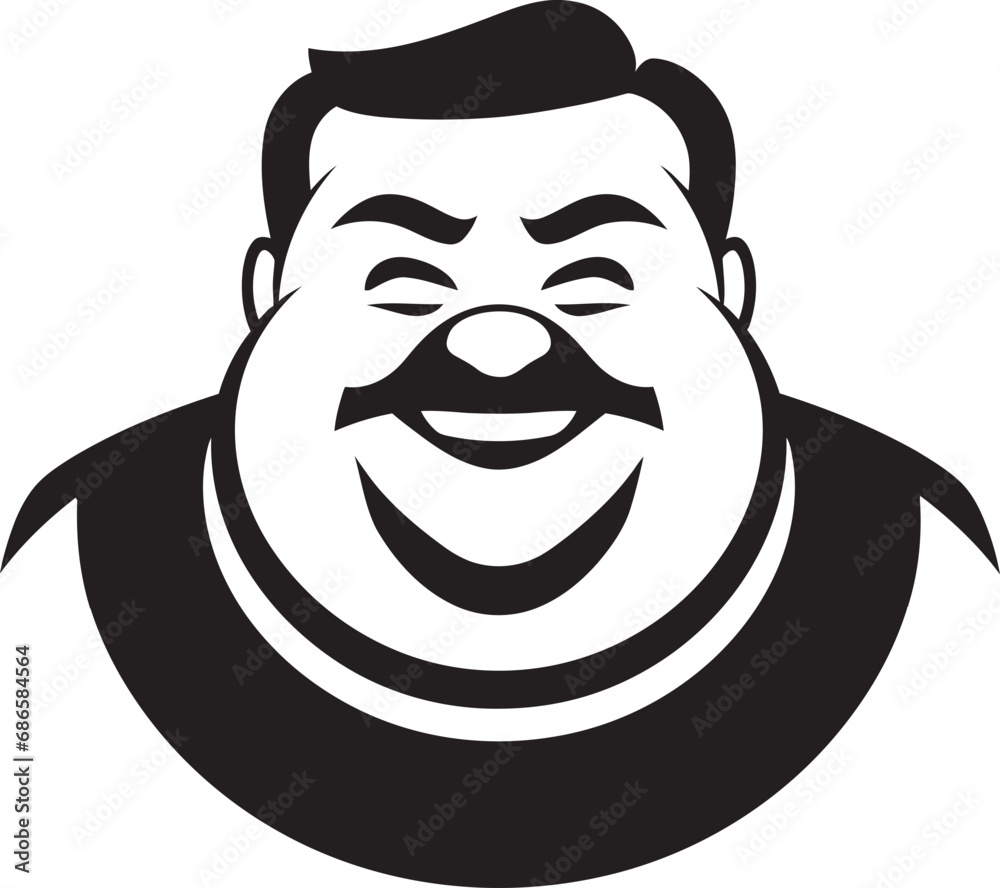 Chubby Charm Dark Icon for Weight Issues Awareness Rotund Revolution Vector Logo for Obesity Advocacy Chubby Charm Dark Icon for Weight Issues Awareness Rotund Revolution Vector Logo for Obesity Advocacy