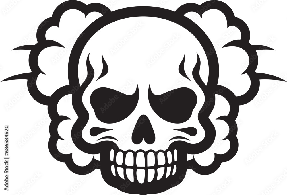 Dark Nebula Black Logo with Skull Cloud Enigmatic Evanesce Vector Skull in Cloud Design Dark Nebula Black Logo with Skull Cloud Enigmatic Evanesce Vector Skull in Cloud Design