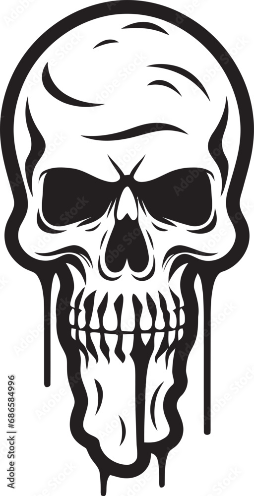 Fototapeta premium Cone of Crypts Black Logo with Skull Cone Arctic Apparition Ice Cream Skull Vector Emblem