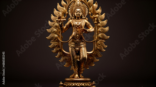 Hindu god brass Statue in various poses, generative AI photo
