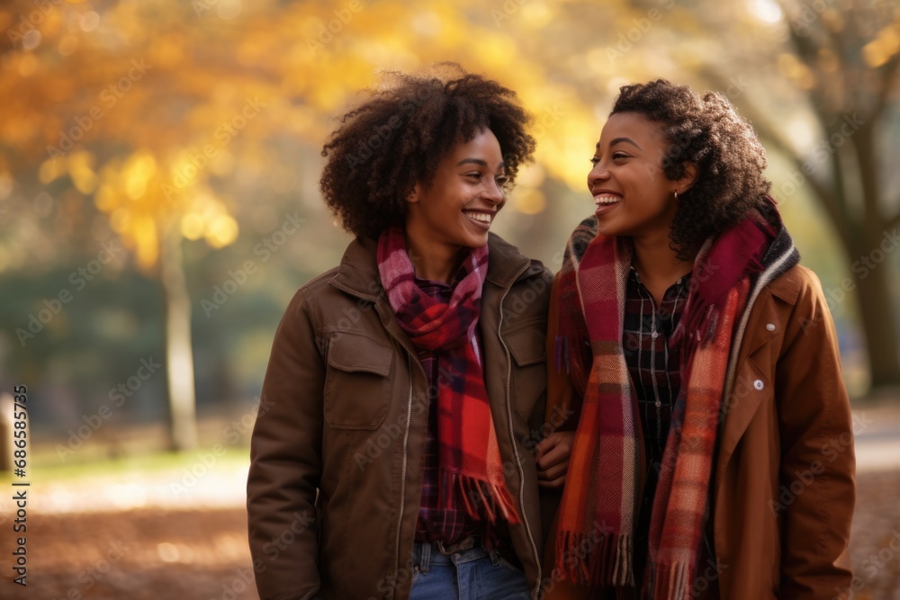 Cheerful Black Lesbian Couple Walking in Park and Holding Hands. African American Women Smiling and Enjoying Nature as Young Couple and Friends Cheerful Black Lesbian Couple Walking in Park and Holding Hands. African American Women Smiling and Enjoying Nature as Young Couple and Friends