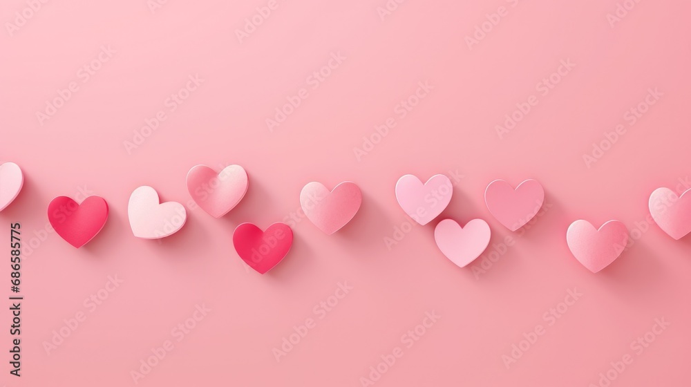 Minimalist February 14 Card with Heart-Shaped Negative Space and Colorful Rosy Background