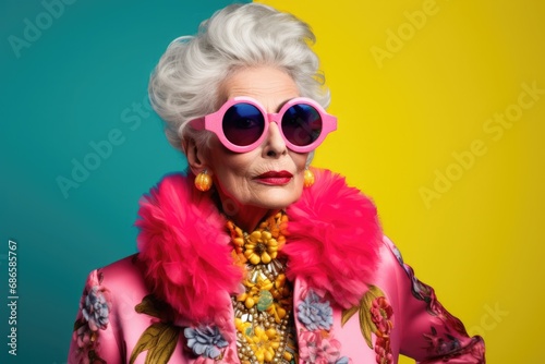 Old Fashioned Elegance  Funny Portraits of a Senior Woman Dressing Up for Special Events