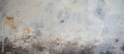 Water stained cement wall infested with black mold photo