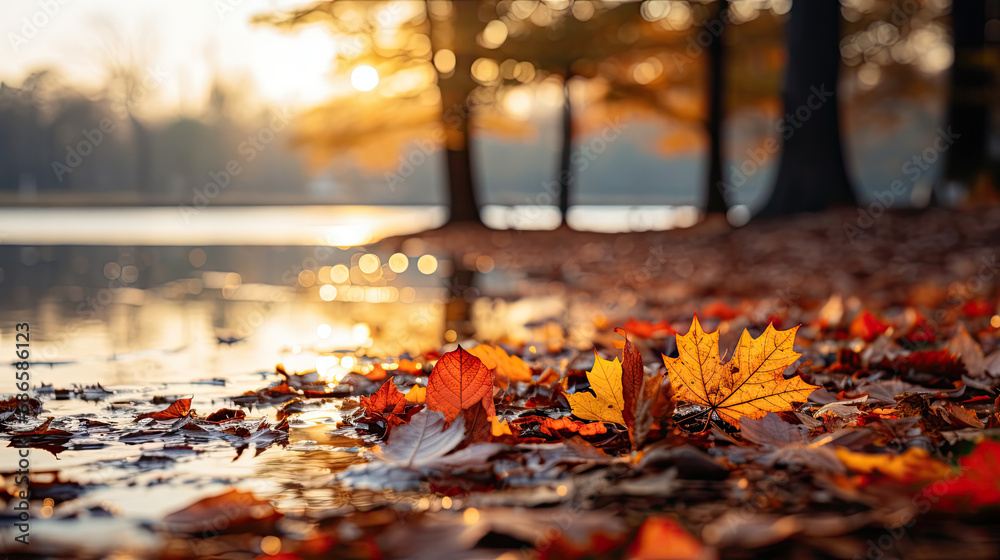 A fallen leaf on the ground in an autumn setting, capturing the essence of the season. Suitable for seasonal designs, nature-themed content, and fall-related visuals.
