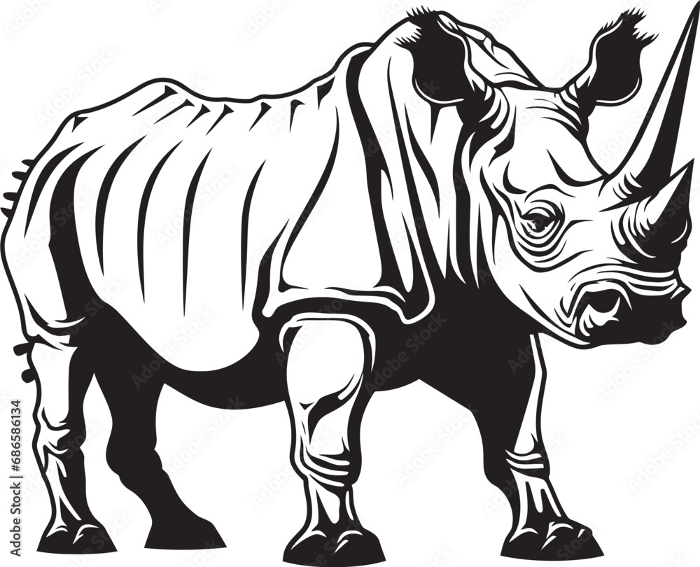 Fluid Vigor Black Rhino Vector Symbol Iconic Resilience Rhino Skeleton Black Concept Fluid Vigor Black Rhino Vector Symbol Iconic Resilience Rhino Skeleton Black Concept