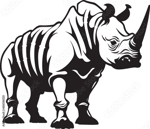 Vector Dynamics Rhino Skeleton Black Logo Bold Impressions Black Rhino Icon Structure