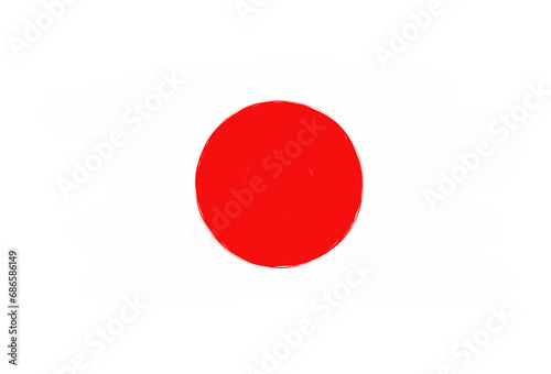 japanese flag with paint strokes