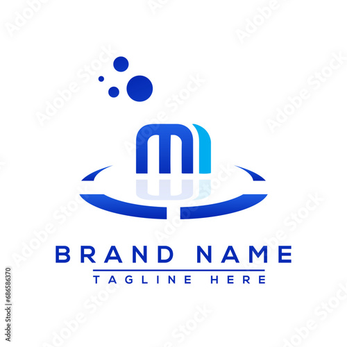 Letter MI blue Professional logo for all kinds of business
