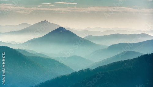 Photo of an abstract background with an image of mountains