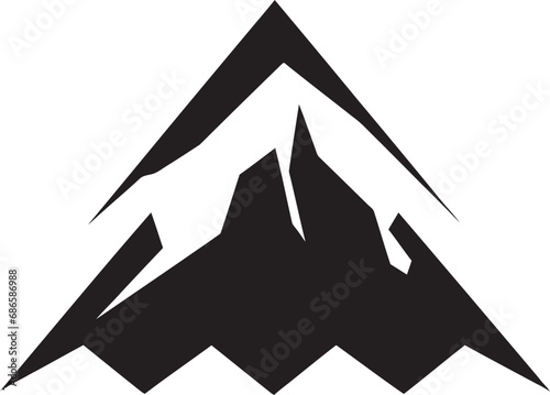 Epic Pyre Volcano Mountain in Bold Black Design Lava Luminescence Black Icon for Volcanic Power