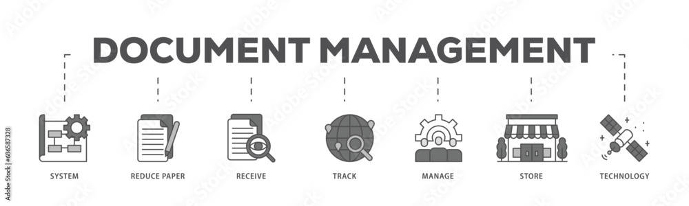 Document management infographic icon flow process which consists of ...
