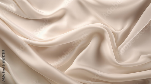 Ivory silk fabric folds background