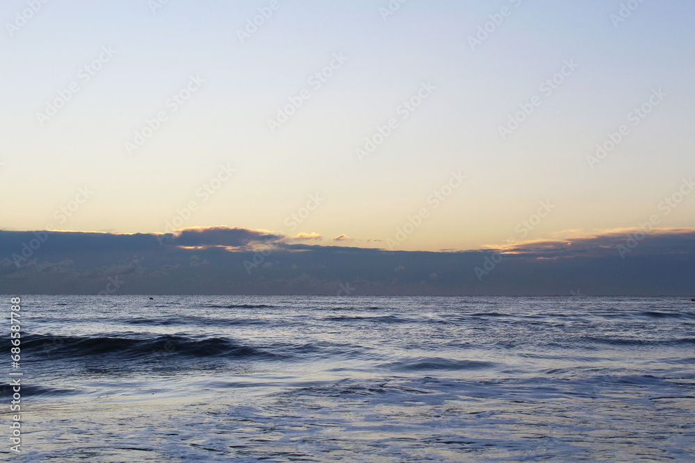 natural background sunrise on the sea