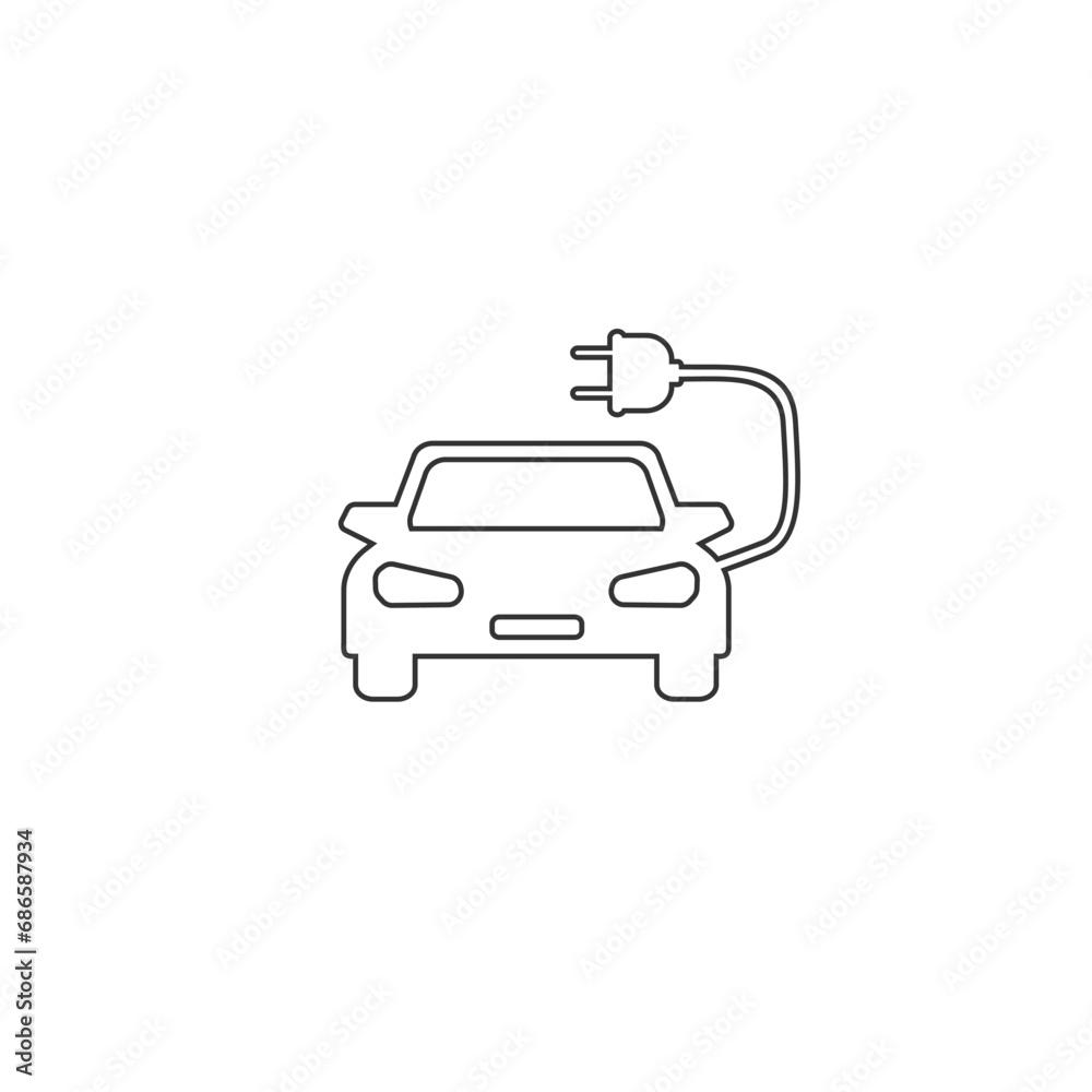 Electric auto icon. Flat design. Vector illustration Electric auto icon. Flat design. Vector illustration