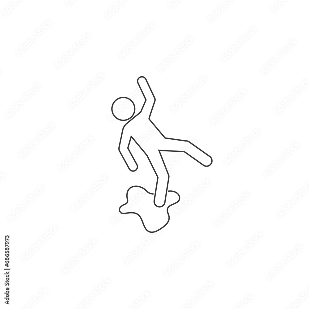 Fallen person vector icon isolated on white background Fallen person vector icon isolated on white background