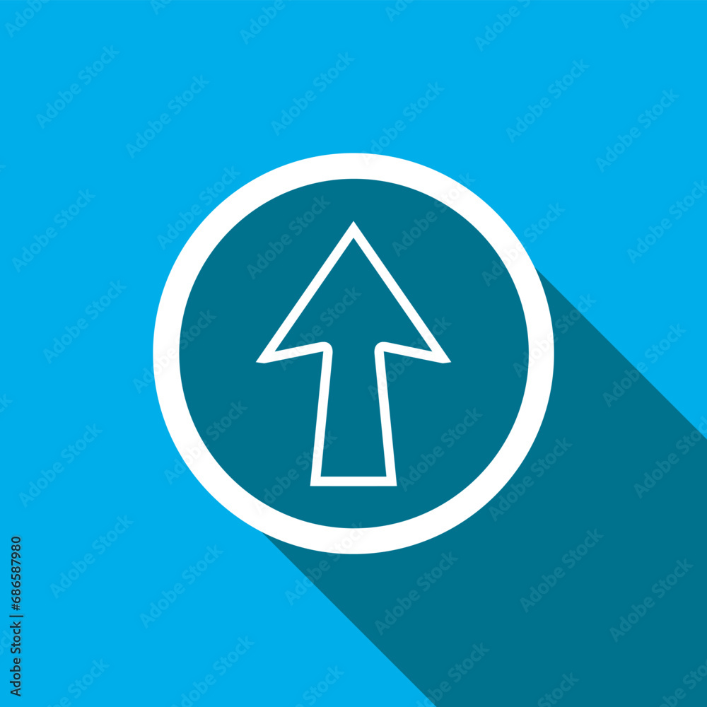 Up arrow icon vector. Scroll up arrow icon vector in trendy flat style. Move up icon image, Move up icon illustration isolated on blue background Up arrow icon vector. Scroll up arrow icon vector in trendy flat style. Move up icon image, Move up icon illustration isolated on blue background