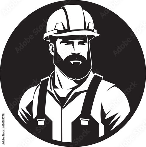 Constructing Impact Vector Worker Icon Site Supervisor Construction Vector © BABBAN