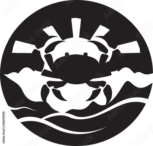 Tidal Trooper Crab Emblem Vector Seaside Sovereignty Crab Vector Design