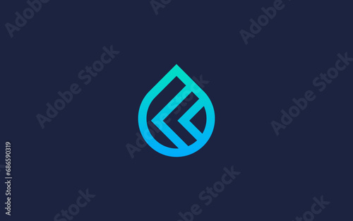 letter k with drops logo icon design Vector design template inspiration