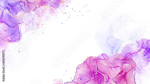 Purple and Pink Abstract Watercolor With Splashes Graphic Background